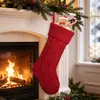 Meias de Natal Tricotadas Amazon Transfronteiriças Lã Grossa de Natal Meias Torcidas Coloridas Meias Decorativas de Natal
