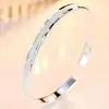 Pulseira de Prata Pura 999 com a Mensagem "Amor à Primeira Vista" para Mulheres, Pulseira Fashionável Estilo Coreano, Presente para Namorada no Dia dos Namorados
