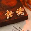 Aretes de Plata de Ley 925 Weidini con Forma de Hoja de Arce y Flor, Estilo Moda con un Toque de Bosque de Alta Gama Eh-2383 Exclusivo para Ventas Transfronterizas