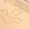 Collar Cruzado Europeo y Americano Chapado en Cobre con Circonita, Collar en Capas de Forma de Gota de Moda de Lujo Ligero para Mujer
