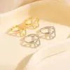 Estilo influencer lujo ligero exquisito moderno retro diamante brillante V-shaped ear cuff de alta gama diseño de nicho aretes de temperamento versátiles