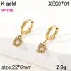 Pendiente de Letra Completa de Diamante PVD Dorado Acero de Titanio Pendientes Nicho Europeo y Americano Lujo Ligero Circonita Incrustada Ear Cuff Mujer Transfronterizo