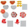 Sanxin Confeitaria Ano Novo Fondant Molde de Silicone Fu Chocolate Bolo Decoração Vela DIY Gesso Sabonete Artesanal