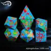 Conjunto de Dados para Jogo de Tabuleiro Dungeons and Dragons, Dados RPG Dnd Multilaterais em Azul e Turquesa