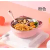 Tigela Isolada Cheia de Água em Aço Inoxidável, Prato Dividido Infantil de Camada Dupla, Tigela de Comida Estilo Ventosa, Conjunto de Louça para Bebê de Um Ano