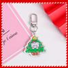 Pingente de Placa de Texto Acrílico de Dupla Face de Natal Fofo Árvore de Natal Papai Noel Pingente de Bolsa Chaveiro Pequeno Presente