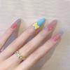 Parche para uñas con diseño de flor pequeña y lazo extraíble, 23 unidades