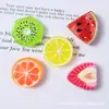 Rodajas de Fruta de Sandía Kiwi Simuladas Juguetes de Comida de Resina Accesorios para Joyería DIY Pasador Llavero Flor para Zapatos Material