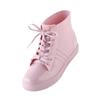 Botas de lluvia de moda de corte bajo para niñas, botas de lluvia cortas planas de color sólido con cordones, zapatos para el agua para estudiantes, botas de agua, zapatos de goma impermeables al por mayor
