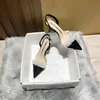 Sandalias Baotou para mujer, nueva colección primavera/verano 2026, tacones bajos blancos de punta fina transparentes estilo francés, tacones de aguja, zapatos de vestir