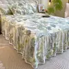 Faldón de Cama Grueso 100% Algodón Pieza Única Cálido Algodón Puro Cepillado Cubrecama 1.2m 1.5m Cama 1.8 Juego de Fundas para Colchón Otoño Invierno