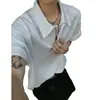 Camisa Polo de Manga Corta con Silueta Desestructurada para Hombre, Camiseta de Verano Estilo Americano Resistente con Media Cremallera, Camisa de Manga Corta para Hombre Cleanfit