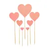 Set de 7 Piezas Venta al por Mayor Adornos para Decoración de Pasteles Día de San Valentín Propuesta Corazón con Brillo Rosa Inserciones para Pastel de Cumpleaños