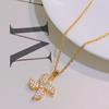 Nueva moda colgante de molino de viento giratorio con circonita collar de acero de titanio cadena de clavícula para mujer colgante joyería de molino de viento giratorio venta al por mayor