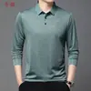 Otoño 2026 Nuevo Polo Estampado de Manga Larga para Hombre Camiseta Casual de Negocios para Hombre Camiseta Básica de Papá