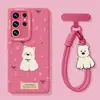 Capa de celular West Highland adequada para Samsung Galaxy S26 com cordão, S25 ultra alto valor estético, S24 para meninas, 23 conjuntos