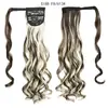 Venta al por mayor del fabricante Comercio exterior Estilo europeo y americano Velcro Cola de caballo larga y rizada Peluca para mujer Pieza de cabello de cola de caballo de fibra de alta temperatura en stock