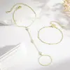 Cadena para dedo de estilo nuevo transfronterizo europeo y americano Cadena estilo Cadena de diseño de nicho Sensación de alta gama Temperamento Cadena de anillo versátil