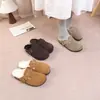298-2 Sapatos Birkenstock de Veludo de Inverno para Mulheres, Sapatos Baixos Mula de Couro Nobuck Retrô Quentes de Lã, Sapatos Preguiçosos