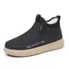 Zapatos de Algodón Cálidos con Forro de Polar para Invierno para Hombre, Exteriores, Antideslizantes, Resistentes al Desgaste, de Caña Alta, Casuales, Nuevo Estilo, Botines Gruesos de Lana para Tobillo, Zapatos de Algodón y Cuero
