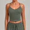 Camiseta de tirantes de yoga QiuSha ajustada sin copas, sujetador deportivo de doble capa con cuello en V para correr, ejercicio y fitness, camiseta sin mangas 5276