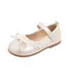 Sapatos de Couro Infantil 2025 Primavera e Outono Novos Sapatos de Princesa com Laço para Meninas Sapatos Externos de Solado Macio de Desenho Animado para Meninas