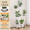 Estante para Flores de Piso Escalonado de Múltiples Capas para Interior y Exterior Removible de Hierro Estante para Macetas con Ruedas Estante para Flores para Balcón