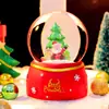 Bola de cristal de Natal produto novo transfronteiriço caixa de música, caixa de música criativa com neve brilhante Papai Noel, presente de feriado