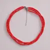 Collar choker estilo Xiaoxiang de perlas de imitación 4 mm cuentas de mijo tres capas apiladas cadena de clavícula cadena de bolas multicapa collar de bolas