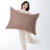 Almofada Retangular de Linho Cor Lisa Casual para Sofá Travesseiro Longo Sala de Estar Quarto Cabeceira Encosto Almofada Grande Almofada Lombar