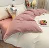 Capa de edredom de quatro peças de cor sólida para cama, lençol simples, suprimentos para dormitório estudantil, conjunto de três peças de casal e solteiro