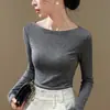 Nuevo top térmico de modal 2026 para mujer, diseño de un solo hombro para otoño, corte ajustado y un look sofisticado