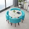 Mesa e Cadeiras Simples Modernas para Negócios e Recepção de Convidados, Mesa Redonda Pequena para Lanchonete de Chá com Leite, Mesa de Jantar