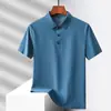 Camisa Polo Sem Marcas de Gelo Masculina Verão Simples com Detalhe Curta Camiseta Casual de Negócios do Pai Top Multicolor