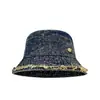Sombrero de Pescador de Mezclilla Vintage Desgastado para Hombres y Mujeres, Sombrero de Cubo Versátil para Todas las Estaciones con Bordes Deshilachados, Sombrero de Cubo de Moda con Protección Solar para la Cara