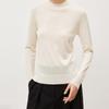 Suéter Básico de Manga Larga y Cuello Medio Alto Suave y Liso 100% Lana Pura para Mujer, Nuevo Otoño 2026 Jersey de Punto Holgado Adelgazante