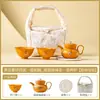 Juego de Té de Arcilla Púrpura Dorado de Fábrica con una Tetera y Dos Tazas, Caja de Regalo de Tetera de Lujo de Gama Alta, Recuerdo Práctico