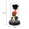 Adorno de Flor Preservada en Cúpula de Vidrio para Halloween Rosa Calavera Araña Luz Decorativa Transfronterizo Vacaciones Mesa Ambiente Fiesta