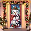 Nova Capa de Porta de Natal Transfronteiriça Papai Noel Feliz Natal Decoração Arranjo Bandeira Bandeira Suspensa Externa