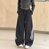 Calça casual esportiva para meninas 2026 nova elegante de outono calça de malha de perna larga para meninas transfronteiriça