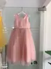 High-end Vestido Infantil Princesa Vestido Flor Menina Vestido de Noiva Fofo Estilo Ocidental Vestido Palco Performance Dress