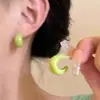 Pendientes de Forma de C de Colores Frescos de Caramelo para Mujer de Verano, Estilo Nuevo Simple, Pendientes de Celebridad de Internet, Joyería para Orejas de Nicho Dopamina
