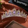 Diadema Corona de Princesa Rosa con Pedrería de Aleación para Boda, Cumpleaños y Fiestas