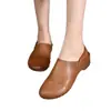 Zapatos de Cuero Retro de Abuela para Mujer 2026 Otoño Nuevos Zapatos Casuales de Suela Suave Planos de Punta Baja de Doble Uso Slip-On