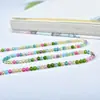 Atacado 2mm Turmalina Colorida Contas Redondas Turmalina Lapidada Contas Soltas Turmalina Natural Imitação Contas Pequenas Corrente Longa Acessórios para Joias DIY Contas