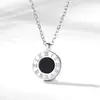Collar de Acero de Titanio con Números Romanos, Estilo Coreano, Joyería Simple y Elegante, Cadena para Clavícula de Mujer