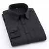 Camisa Oxford de Algodão Cor Sólida Novo Estilo Moda Versátil Solta Tamanho Grande Camisa Estilo Pai para Homens Jovens e de Meia-Idade Manga Longa