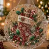 Novedad transfronteriza y lindo adorno colgante de acrílico con corona de Santa personalizado