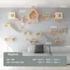 Árbol para Gatos de Pared DIY Marco de Escalada para Gatos Montado en Pared Rascador para Gatos Montado en Pared Plataforma de Salto para Gatos Estante para Gatos de Madera Maciza Cama para Gatos Integrada