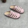 Pantuflas Originales Hechas a Mano de Cuero Genuino, Nuevo Estilo de Verano Casual Estilo Bohemio Pantuflas para Mujer